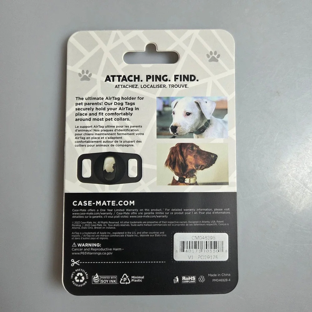 Case-Mate Dog Tag for Apple AirTags Glow in the Dark Pet Collar Holder CM046898